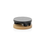 Suporte magnético para telemóvel de plástico reciclado e bambu cor preto quarta vista