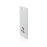 Cartão ultrafino localizador para porta-notas com Encontrar cor branco vista com logo