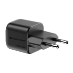 Carregador duplo de plástico reciclado com adaptador europeu 20 W cor preto segunda vista