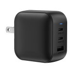 Carregador super-rápido para vários países com 3 saídas 70 W cor preto