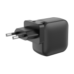 Carregador super-rápido para vários países com 3 saídas 70 W cor preto quinta vista