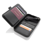 Estojo de viagem com materiais reciclados com carga 3 em 1 cor preto