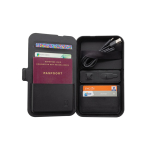 Estojo de viagem com materiais reciclados com carga 3 em 1 cor preto sexta vista
