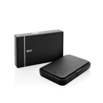 Estojo de viagem com materiais reciclados com carga 3 em 1 cor preto vista com caixa