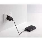 Powerbank de plástico reciclado com duas portas 5000 mAh cor preto sexta vista