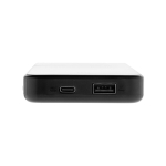 Powerbank de plástico reciclado com indicador de 10 000 mAh cor preto quarta vista