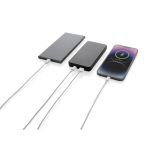 Powerbank de plástico reciclado com indicador de 10 000 mAh cor preto quinta vista