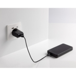 Powerbank de plástico reciclado com indicador de 10 000 mAh cor preto sexta vista