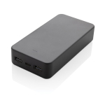 Powerbank ecológico de 20 000 mAh com 3 portas de carga cor preto