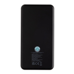 Powerbank ecológico de 20 000 mAh com 3 portas de carga cor preto terceira vista