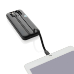 Powerbank com cabos integrados e ecrã digital 10 000 mAh cor preto quarta vista