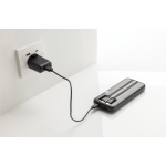 Powerbank com cabos integrados e ecrã digital 10 000 mAh cor preto oitava vista