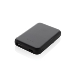 Powerbank sem fios magnético de plástico reciclado 5000 mAh cor preto