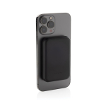Powerbank sem fios magnético de plástico reciclado 5000 mAh cor preto sexta vista