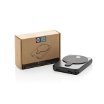 Powerbank sem fios magnético de plástico reciclado 5000 mAh cor preto vista com caixa