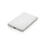 Powerbank magnético com carga sem fios com indicador 5000 mAh cor prateado