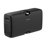 Powerbank de plástico reciclado com indicador de carga e 20 W cor preto