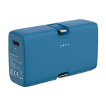 Powerbank de plástico reciclado com indicador de carga e 20 W cor azul