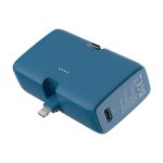 Powerbank de plástico reciclado com indicador de carga e 20 W cor azul vista décima primeira