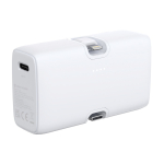 Powerbank de plástico reciclado com indicador de carga e 20 W cor branco