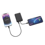 Powerbank com carga dupla simultânea com potência de 20 W cor preto quinta vista