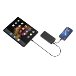 Powerbank ecológico para 2 dispositivos com indicador de carga 20 W cor preto quinta vista