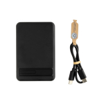 Powerbank magnético de bambu com carga sem fios 5000 mAh cor preto segunda vista