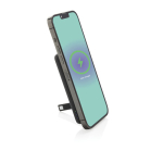 Powerbank magnético de bambu com carga sem fios 5000 mAh cor preto quinta vista