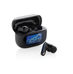 Auriculares sem fios com ecrã táctil e função de chamada cor preto