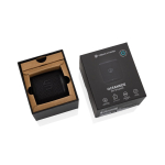Colunas com materiais reciclados e microfone incorporado cor preto vista com caixa