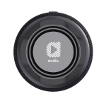 Colunas ecológicas com som de alta qualidade e subwoofer de 10 W cor preto vista com logo