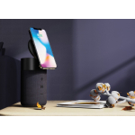 Colunas ecológicas com som de alta qualidade e subwoofer de 10 W cor preto vista de ambiente