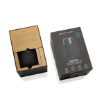 Colunas ecológicas com som de alta qualidade e subwoofer de 10 W cor preto vista com caixa