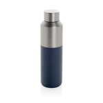 Garrafa térmica de aço reciclado com tampa antifugas 600 ml cor azul-marinho