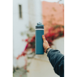 Garrafa de aço inoxidável reciclado de parede dupla de 700 ml cor preto