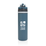 Garrafa de aço inoxidável reciclado de parede dupla de 700 ml cor azul vista principal