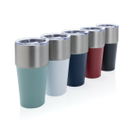 Copo térmico de aço inoxidável reciclado antigotas de 500 ml cor preto vista geral