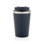Copo térmico ecológico de parede dupla com tampa antigotas de 350 ml cor azul terceira vista