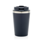 Copo térmico ecológico de parede dupla com tampa antigotas de 350 ml cor azul quarta vista