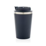 Copo térmico ecológico de parede dupla com tampa antigotas de 350 ml cor azul sexta vista