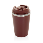 Copo térmico ecológico de parede dupla com tampa antigotas de 350 ml cor vermelho