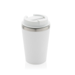 Copo térmico ecológico de parede dupla com tampa antigotas de 350 ml cor branco