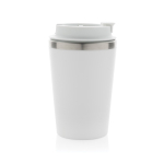 Copo térmico ecológico de parede dupla com tampa antigotas de 350 ml cor branco quinta vista