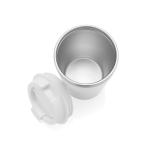 Copo térmico ecológico de parede dupla com tampa antigotas de 350 ml cor branco sétima vista