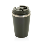 Copo térmico ecológico de parede dupla com tampa antigotas de 350 ml cor verde