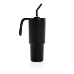Caneca térmica de aço inoxidável reciclado antigotas de 900 ml cor preto quarta vista