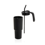 Caneca térmica de aço inoxidável reciclado antigotas de 900 ml cor preto sexta vista