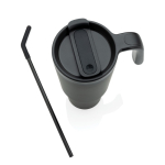 Caneca térmica de aço inoxidável reciclado antigotas de 900 ml cor preto oitava vista