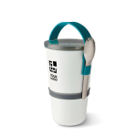 Lancheira tipo copo de 2 recipientes herméticos Black+Blum 900 ml cor turquesa vista principal