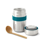 Frasco térmico de aço inoxidável com antigotas Black+Blum 400 ml cor turquesa segunda vista